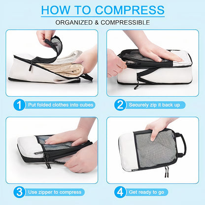 4pcs Travel Compression Bags